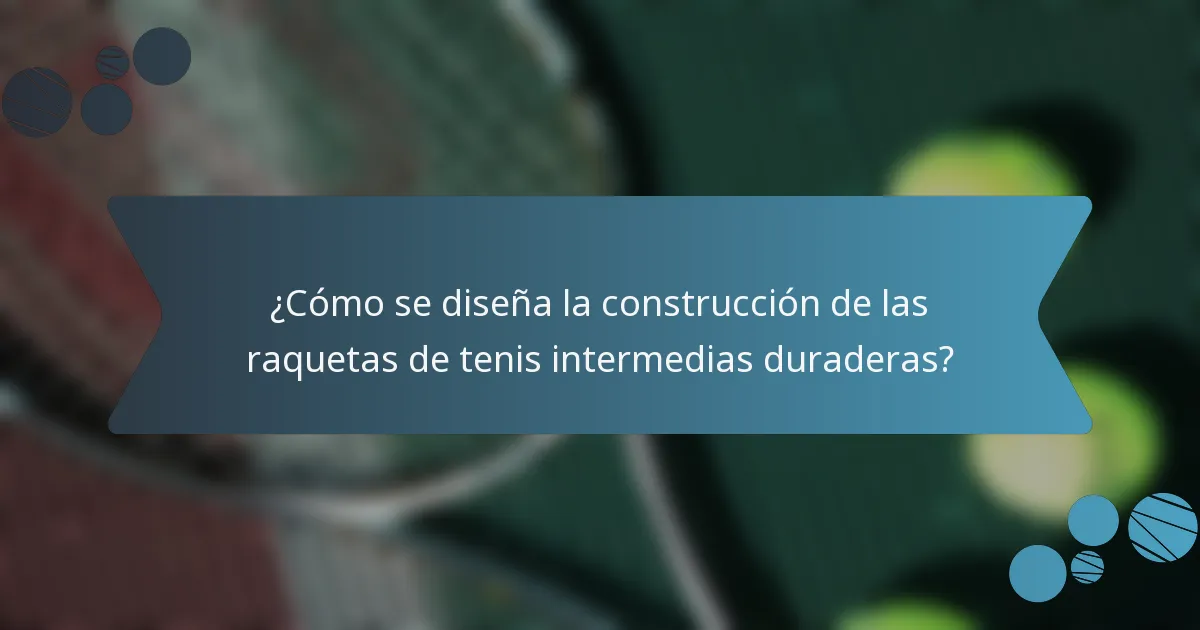 ¿Cómo se diseña la construcción de las raquetas de tenis intermedias duraderas?