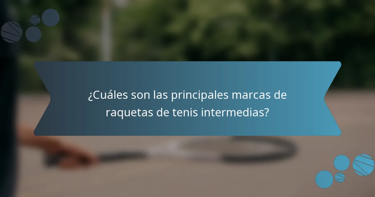 ¿Cuáles son las principales marcas de raquetas de tenis intermedias?