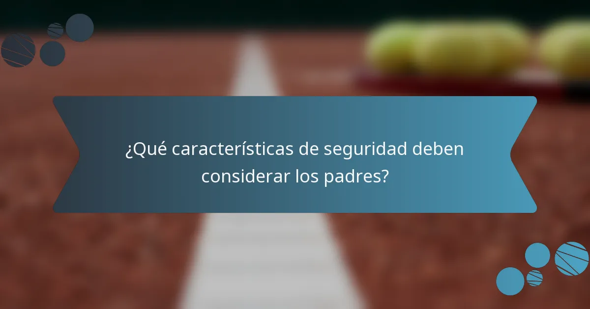 ¿Qué características de seguridad deben considerar los padres?