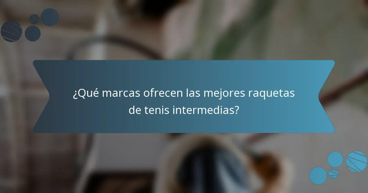 ¿Qué marcas ofrecen las mejores raquetas de tenis intermedias?